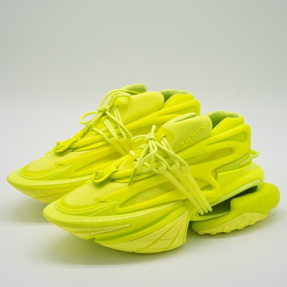 size 42 9 US Balmain Unicorn Neon Green Sneakers Neoprene